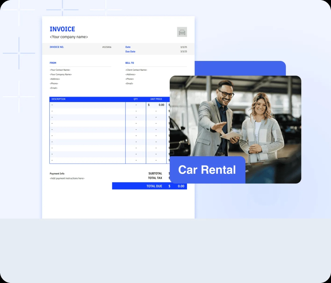 Car Rental Invoice Templates