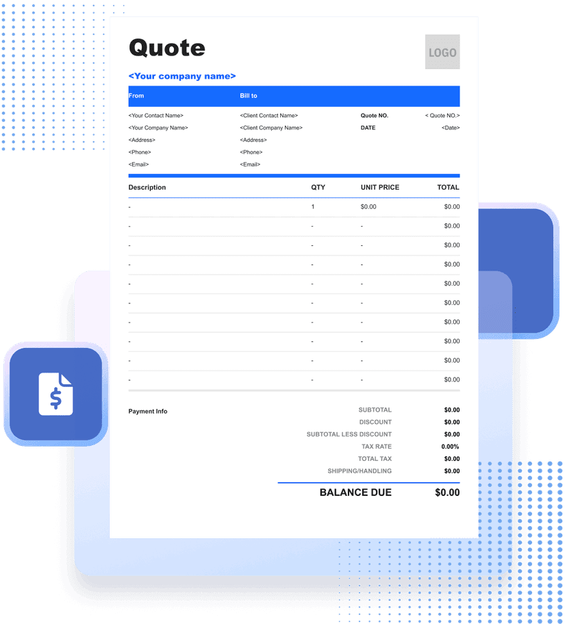 Quote template preview