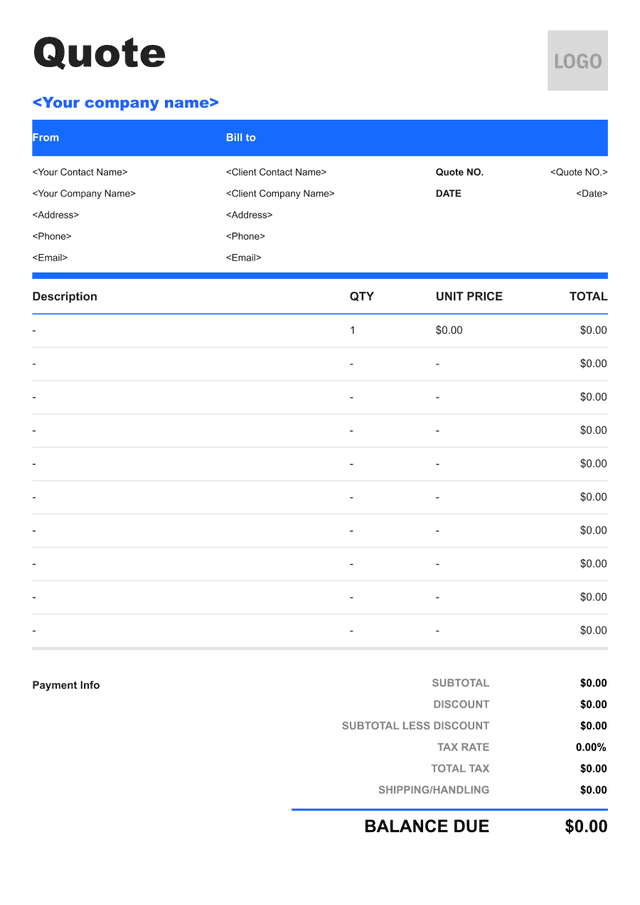 Trade Detail template preview