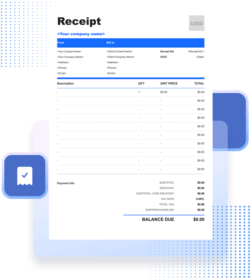 Receipt template preview