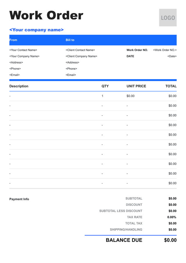 Job Detail template preview