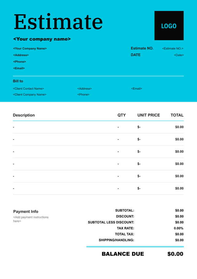 Fresh Teal template preview