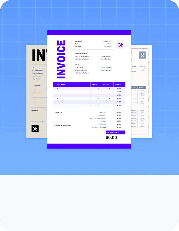 Contractor invoice template