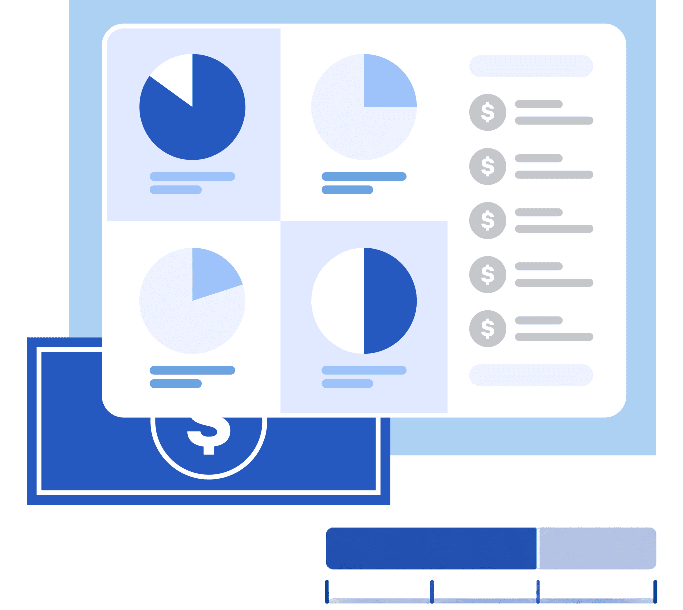Income report with charts and earnings