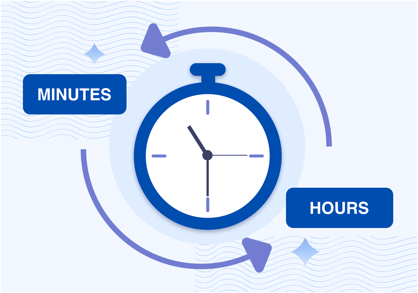 Stopwatch illustrating hours and minutes