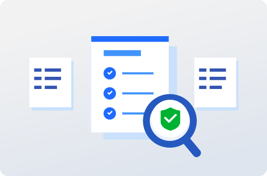 Expense records reviewed with a magnifying glass