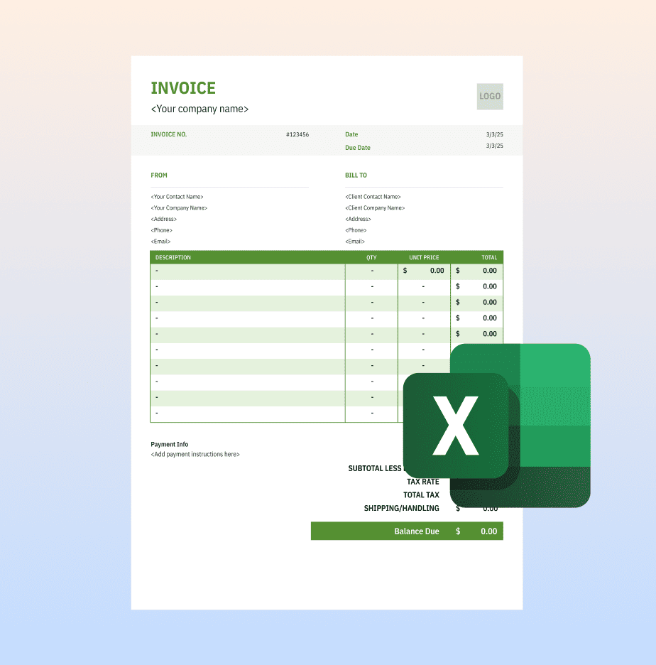 Excel invoice template preview