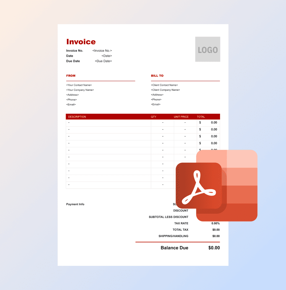 PDF invoice template preview