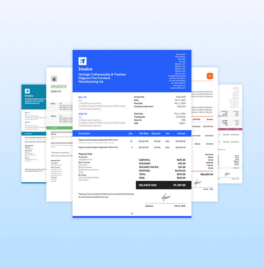 More invoice templates