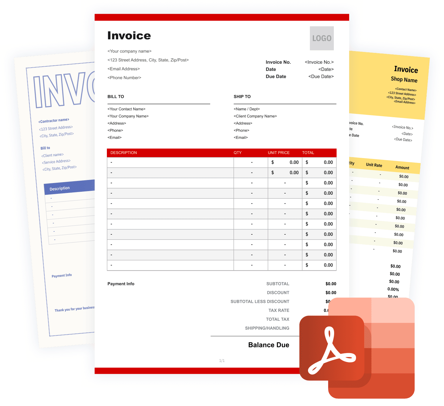 PDF Templates invoice template preview
