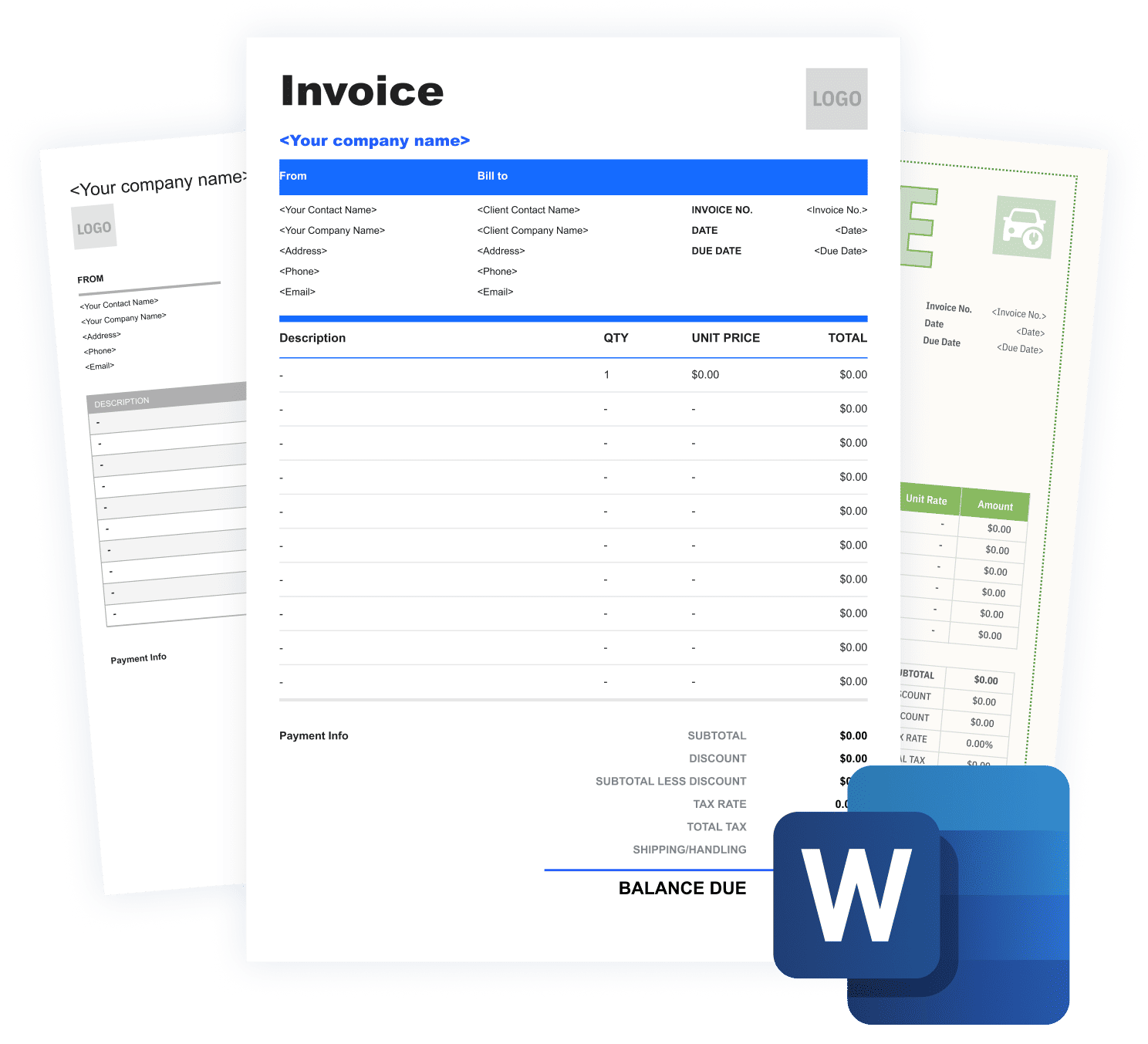 Word Templates invoice template preview