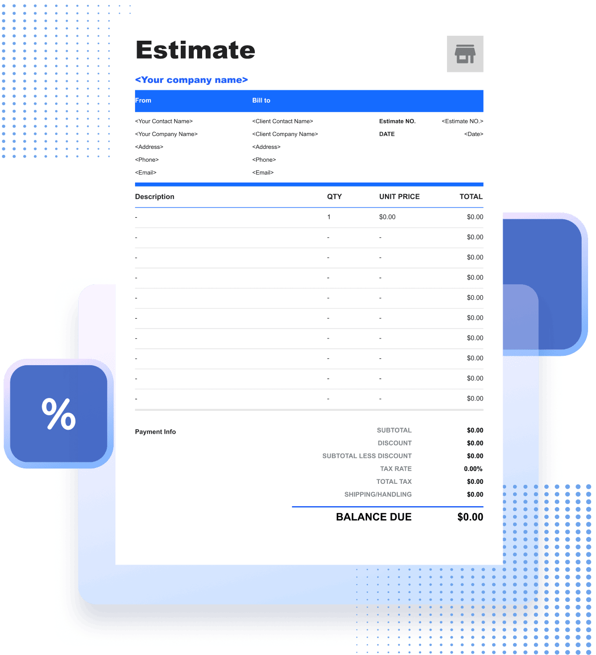 Roofing estimate template preview