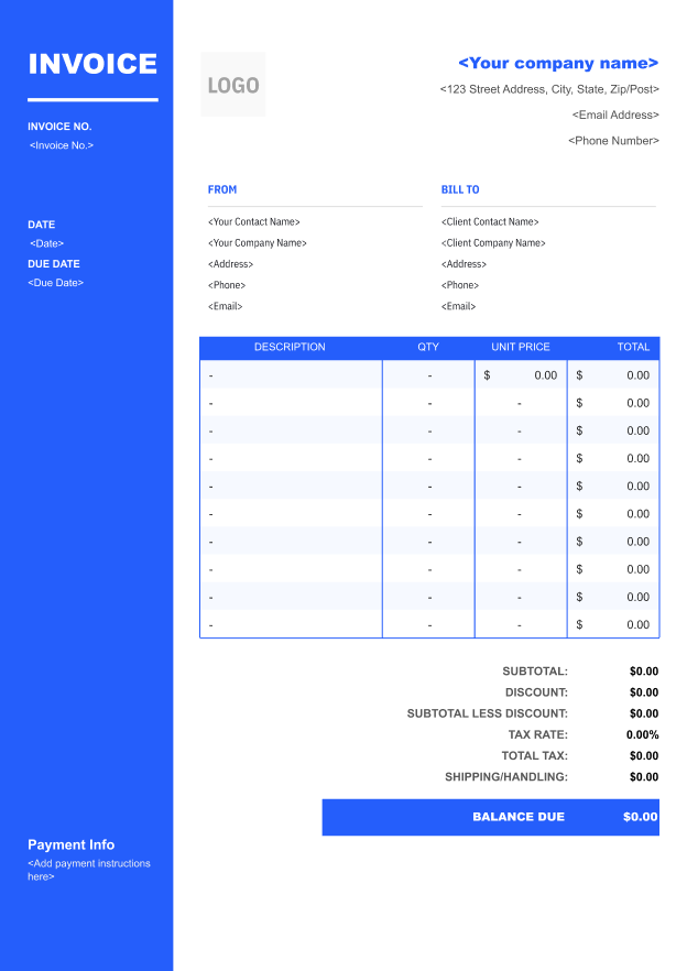 Corporate Invoice Template