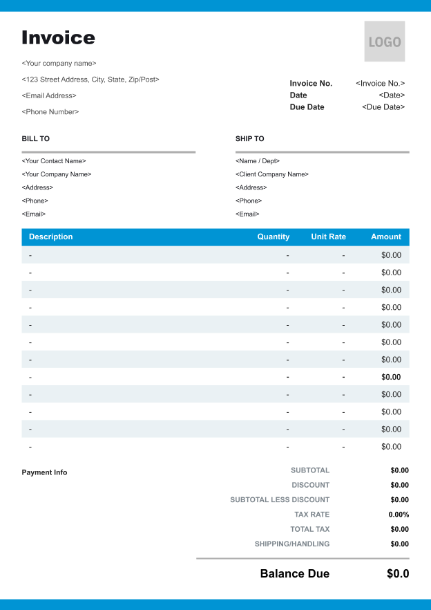 Formal Invoice Template