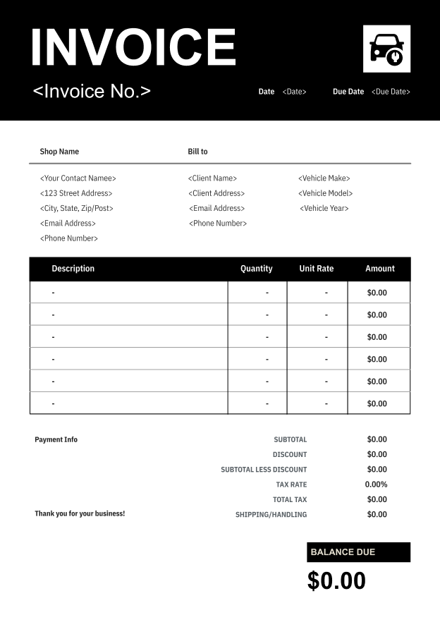 Professional invoice template